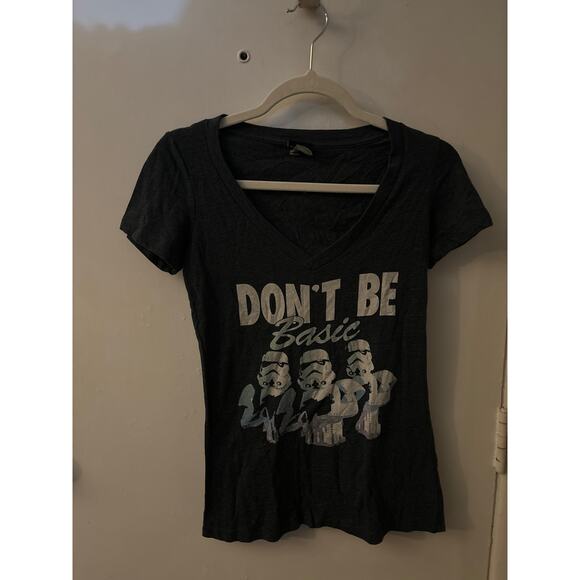 Star Wars Don’t Be Basic Graphic Short Sleeve T-Shirt S Movies Force Casual Cons - Picture 3 of 7